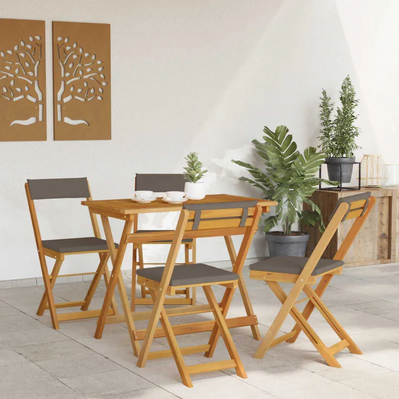 Lauko bistro kėdės 4 pcs Tamsiai pilka 40 x 53 x 80 cm