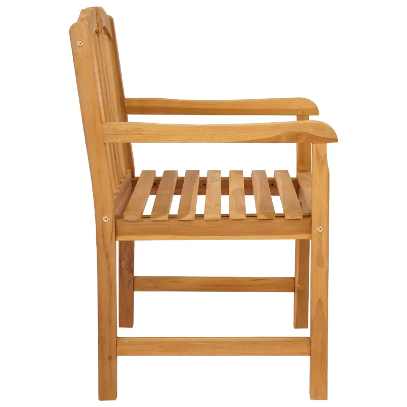 Sodo Kėdė 2 pcs Natūrali 58 x 60 x 93 cm Kieto teka medžio