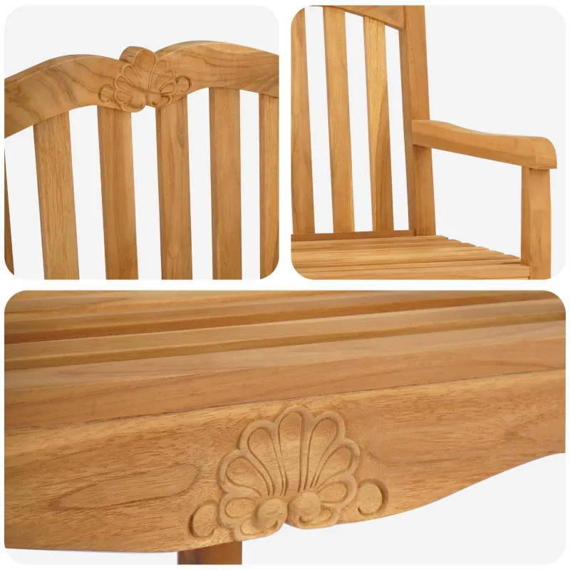 Sodo Kėdė 2 pcs Natūrali 58 x 60 x 93 cm Kieto teka medžio
