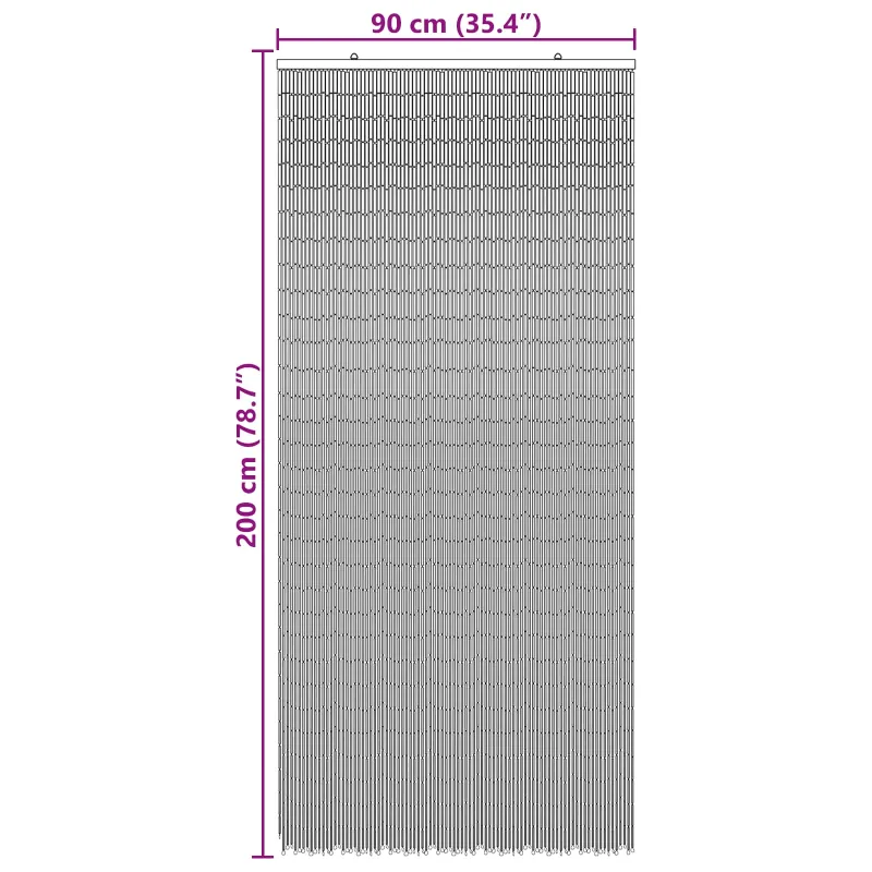 Kenkėjų Durų Užuolaida multicolor 200 x 90 cm Bambukas