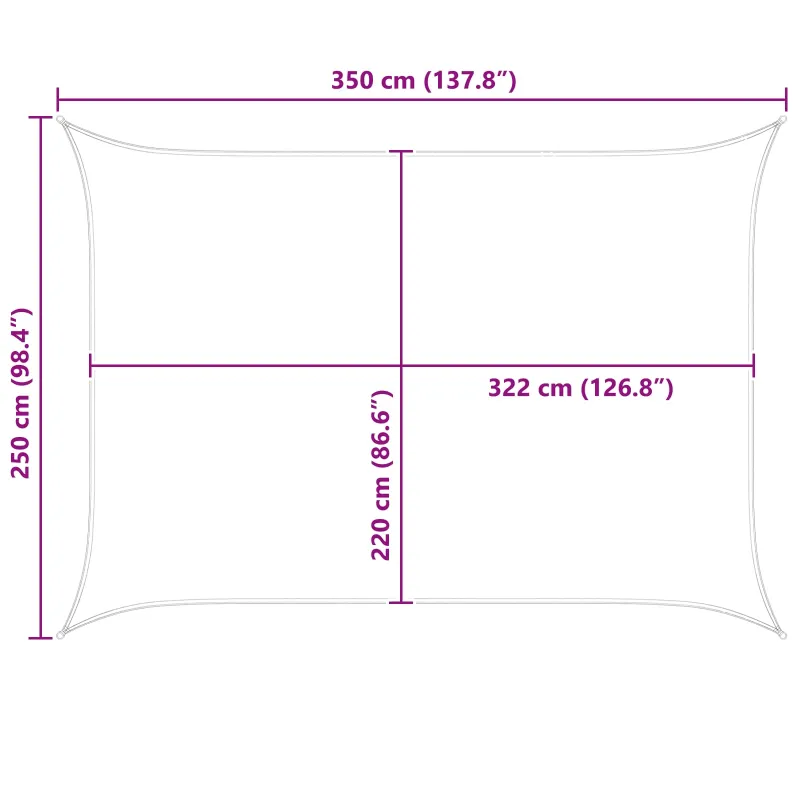 Saulės burė Geltona ir balta 3,5 x 2,5 m