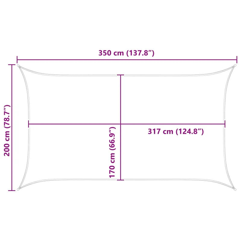 Saulės burė Mėlyna ir balta 3,5 x 2 m