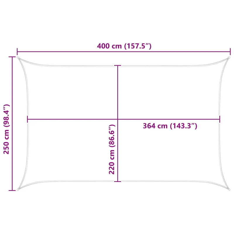 Saulės burė Mėlyna ir balta 4 x 2,5 m