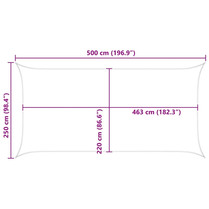 Saulės burė Mėlyna ir balta 5 x 2,5 m