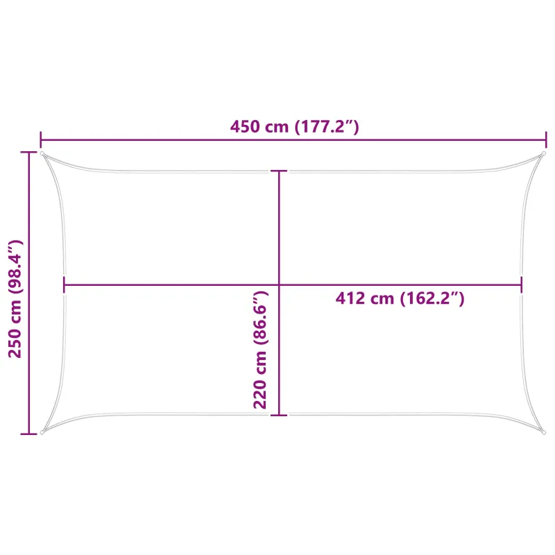 Saulės burė Šviesiai pilka ir balta. 4,5 x 2,5 m