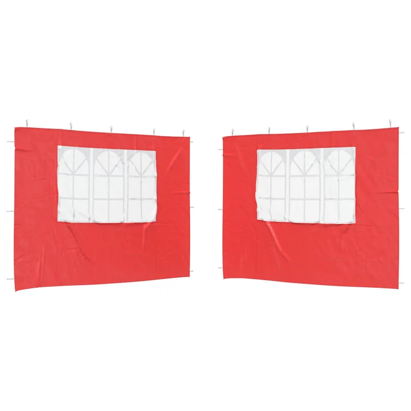 Šventinės palapinės šoninė siena 2 pcs 300 x 195 cm Raudona