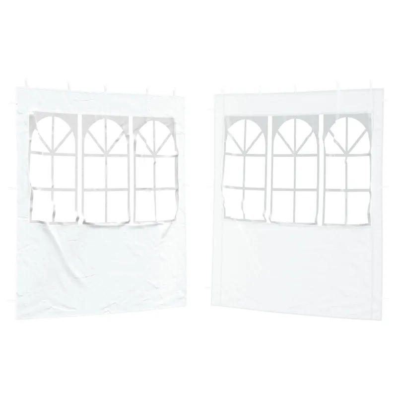 Šventinės palapinės šoninė siena 2 pcs 200 x 195 cm Balta