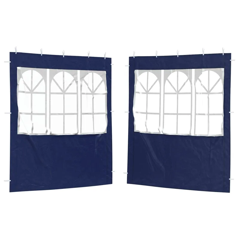 Šventinės palapinės šoninė siena 2 pcs 200 x 195 cm Mėlyna