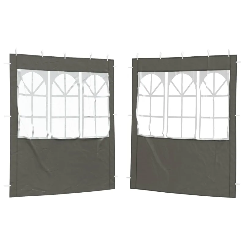 Šventinės palapinės šoninė siena 2 pcs 200 x 195 cm Antracito