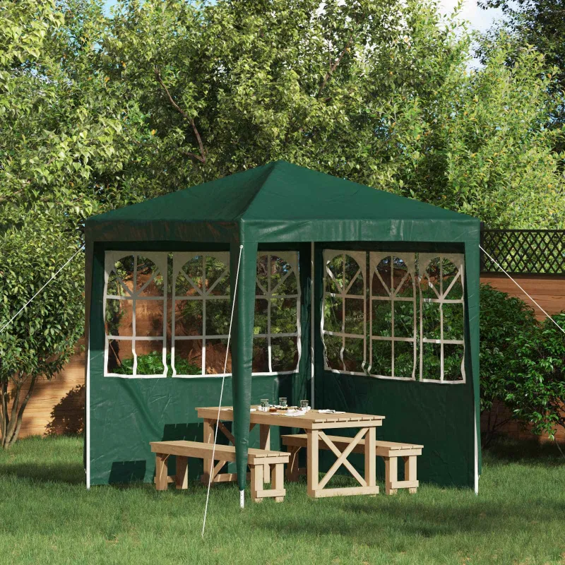 Šventinės palapinės šoninė siena 2 pcs 200 x 195 cm Žalia