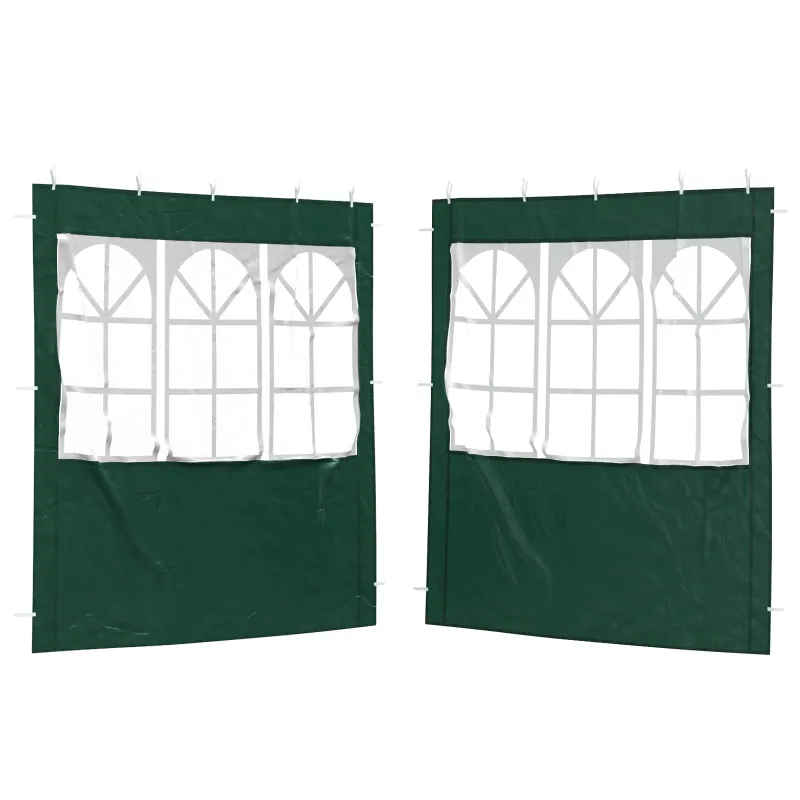 Šventinės palapinės šoninė siena 2 pcs 200 x 195 cm Žalia