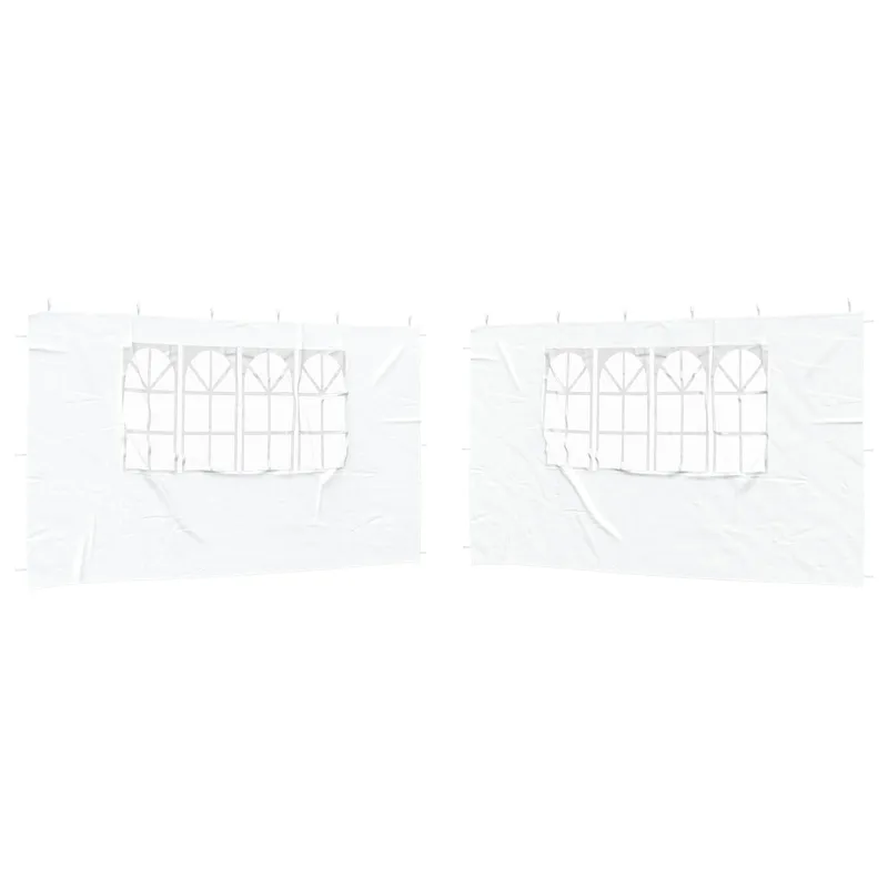 Šventinės palapinės šoninė siena 2 pcs 400 x 195 cm Balta