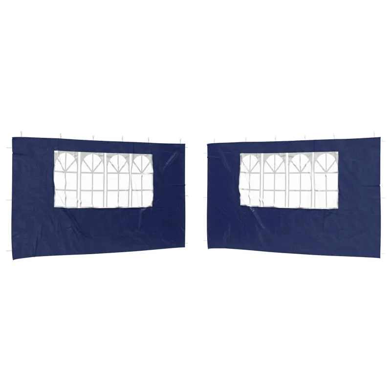 Šventinės palapinės šoninė siena 2 pcs 400 x 195 cm Mėlyna