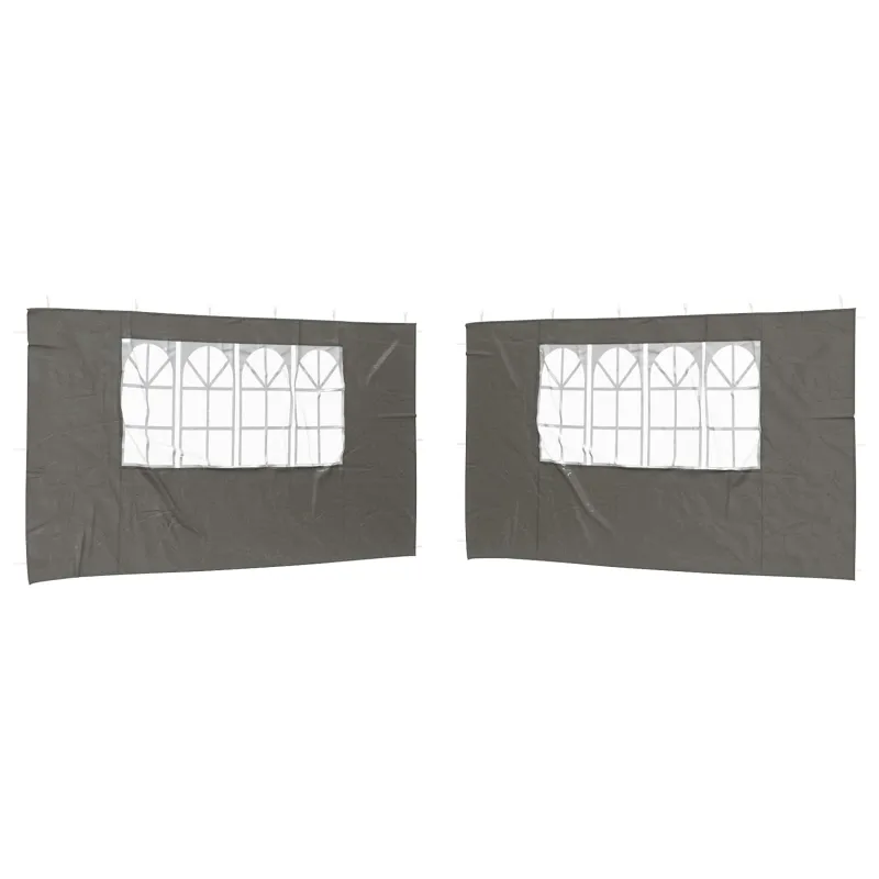 Šventinės palapinės šoninė siena 2 pcs 400 x 195 cm Antracito