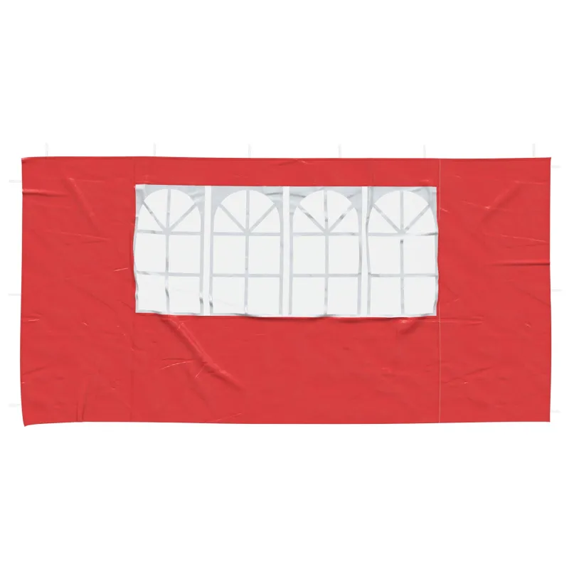 Šventinės palapinės šoninė siena 2 pcs 400 x 195 cm Raudona