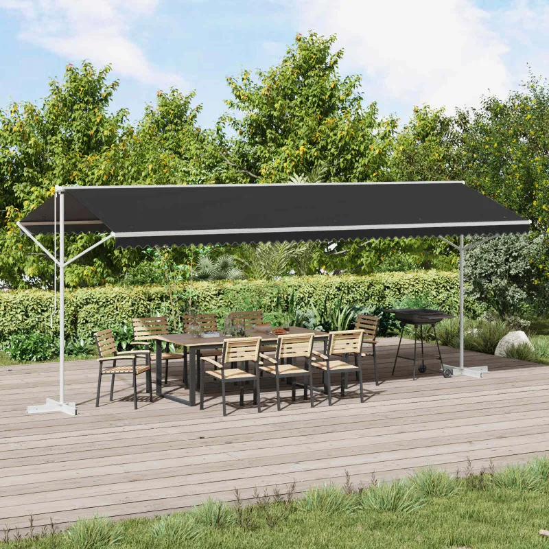 Atvira markizė Antracito 6 x 3 m Poliesteris