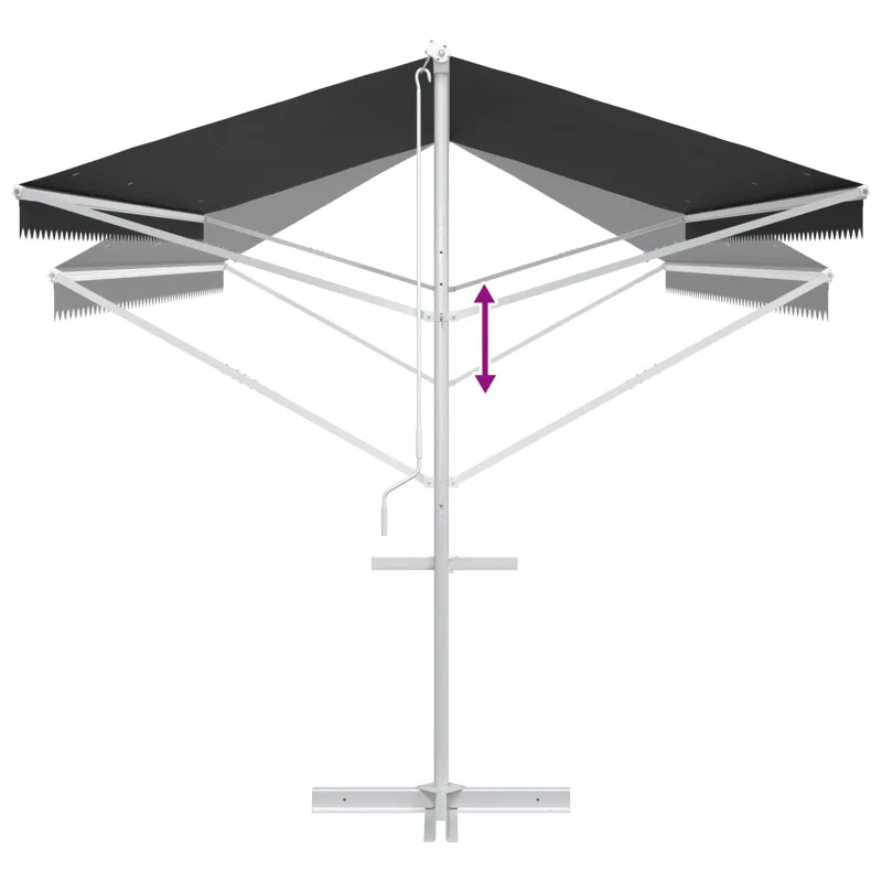 Atvira markizė Antracito 6 x 3 m Poliesteris
