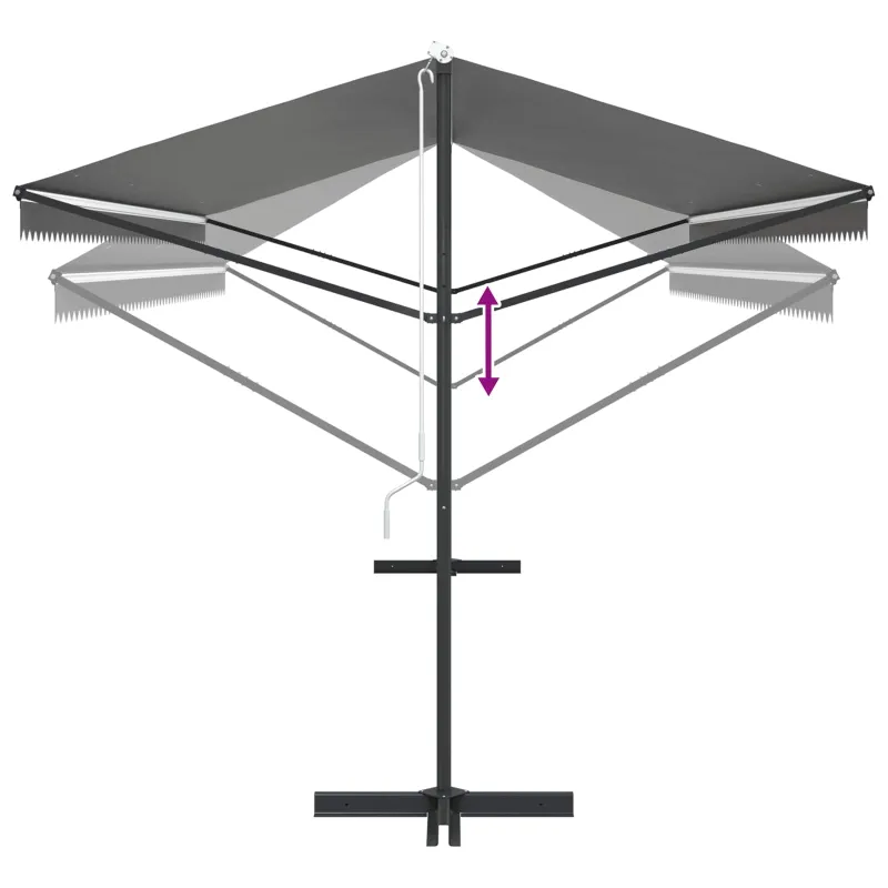 Atvira markizė Pilka 6 x 3 m Poliesteris