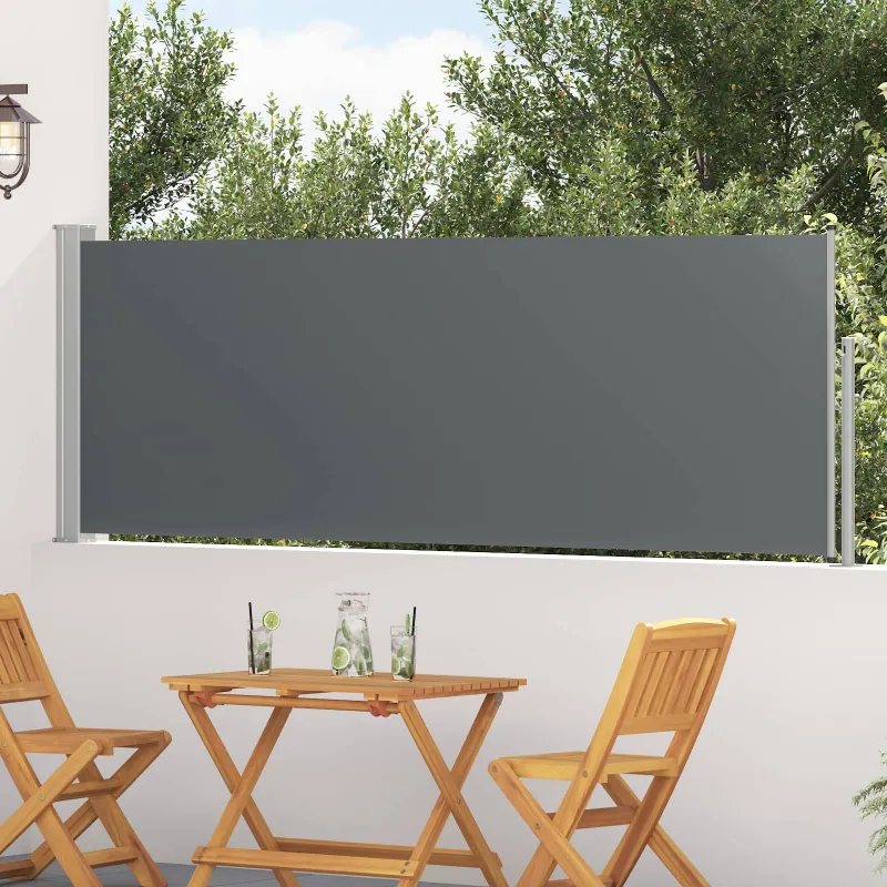 Ištraukiama šoninė užuolaida Antracito 300 x 100 cm Poliesteris