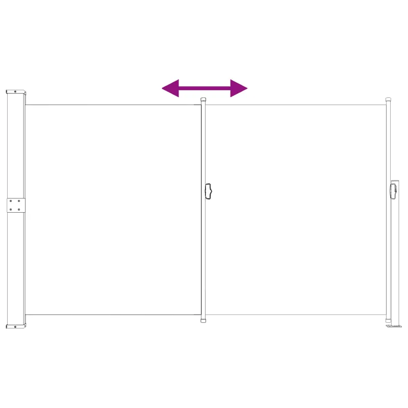 Ištraukiama šoninė užuolaida Antracito 300 x 180 cm Poliesteris
