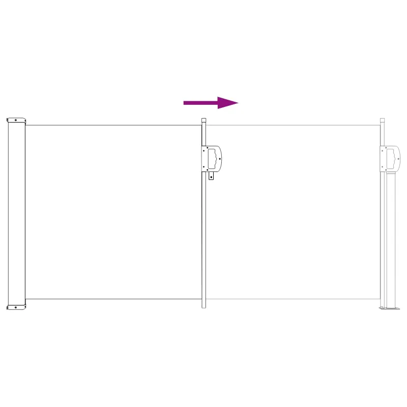Ištraukiama šoninė užuolaida Pilka 500 x 100 cm Poliesteris