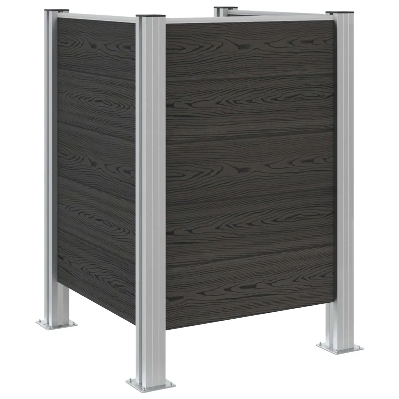 Atliekų konteinerio tvora Pilka 85 x 85 x 115 cm Alavas ir WPC