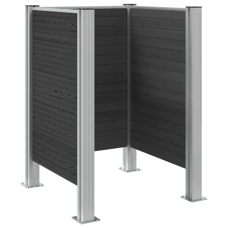 Atliekų konteinerio tvora Pilka 85 x 85 x 115 cm Alavas ir WPC