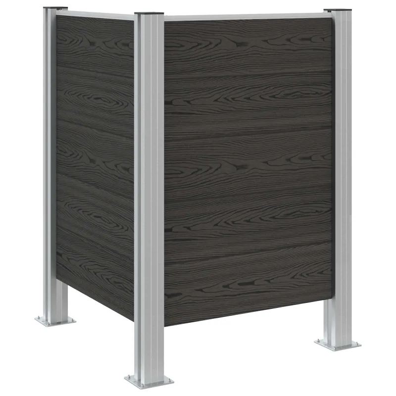 Atliekų konteinerio tvora Pilka 85 x 85 x 115 cm Alavas ir WPC