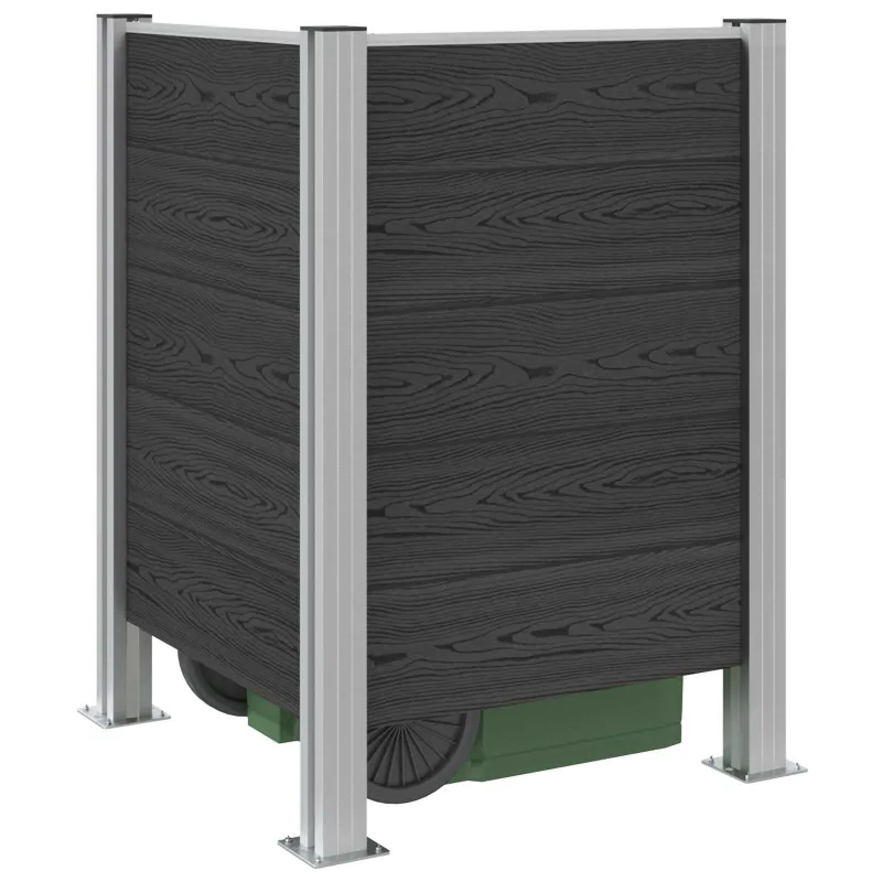 Atliekų konteinerio tvora Pilka 85 x 85 x 115 cm Alavas ir WPC