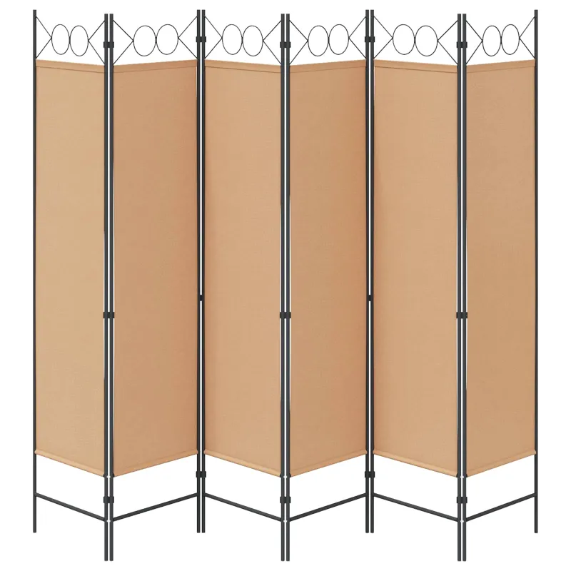6-skydelio kambario pertvara Smėlio 240 x 180 cm Audinys