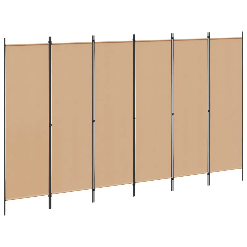 6-skydelio kambario pertvara Smėlio 300 x 180 cm Audinys