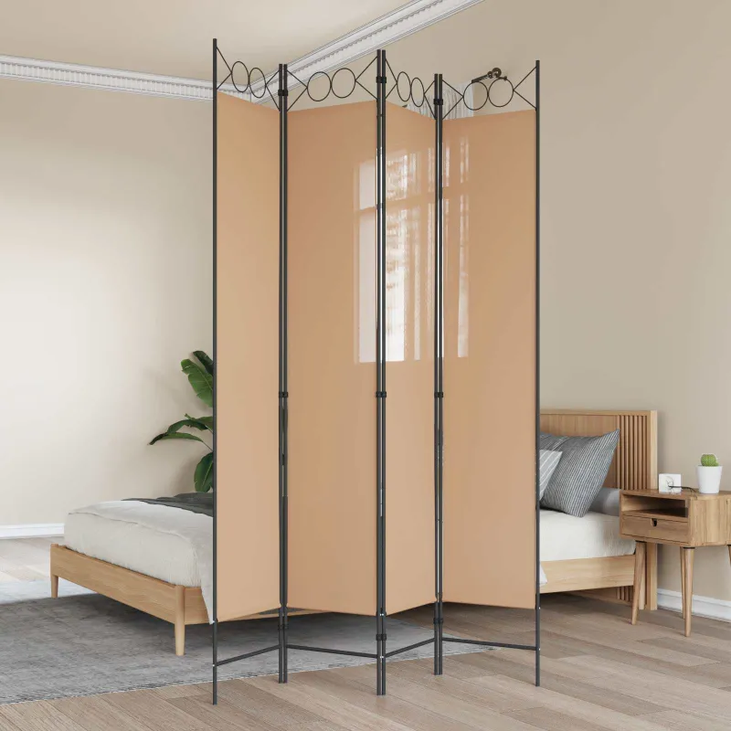 4-skydelis kambario skirstytuvas Smėlio 160 x 220 cm Audinys
