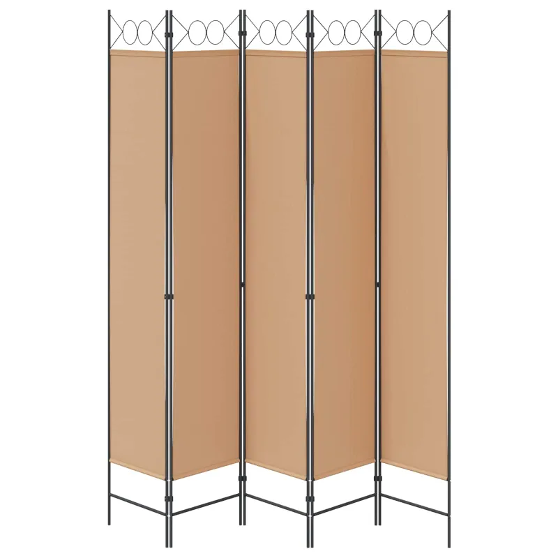 5-Panelis kambario skydas Smėlio 200 x 220 cm Audinys