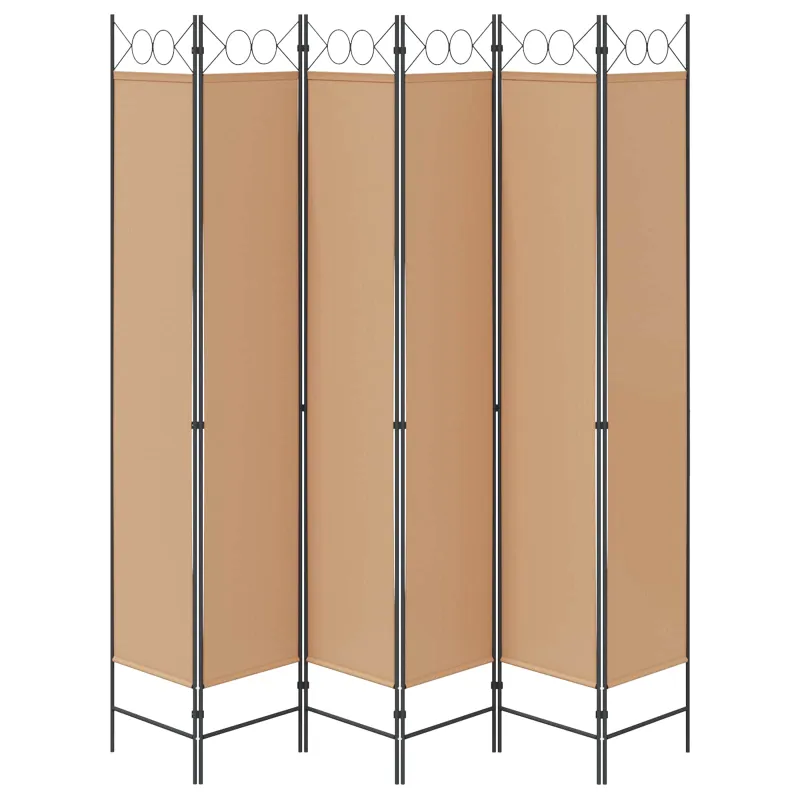 6-skydelio kambario pertvara Smėlio 240 x 220 cm Audinys