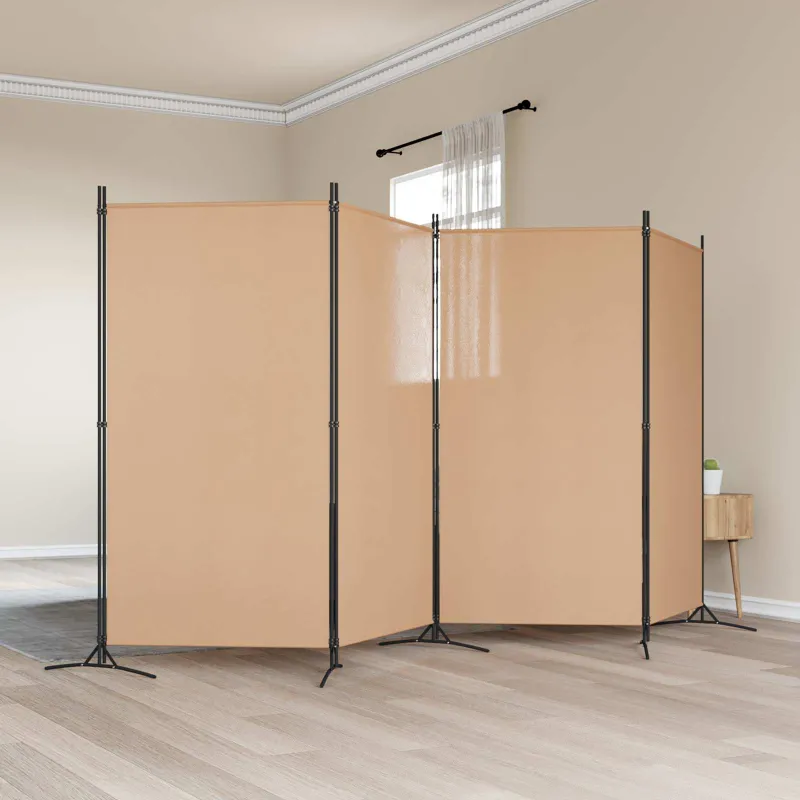 4-skydelis kambario skirstytuvas Smėlio 346 x 180 cm Audinys