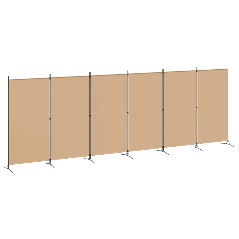 6-skydelio kambario pertvara Smėlio 520 x 180 cm Audinys