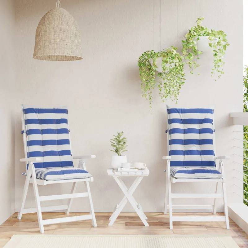 Lauko pagalvė 2 pcs Mėlyna ir balta 120 x 50 x 7 cm Audinys
