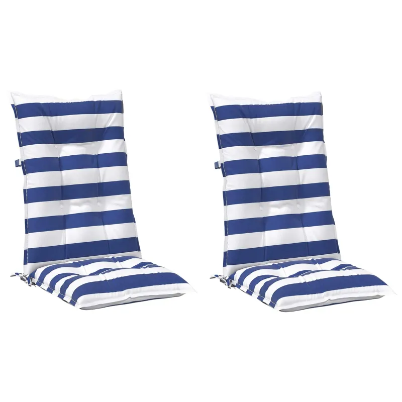 Lauko pagalvė 2 pcs Mėlyna ir balta 120 x 50 x 7 cm Audinys