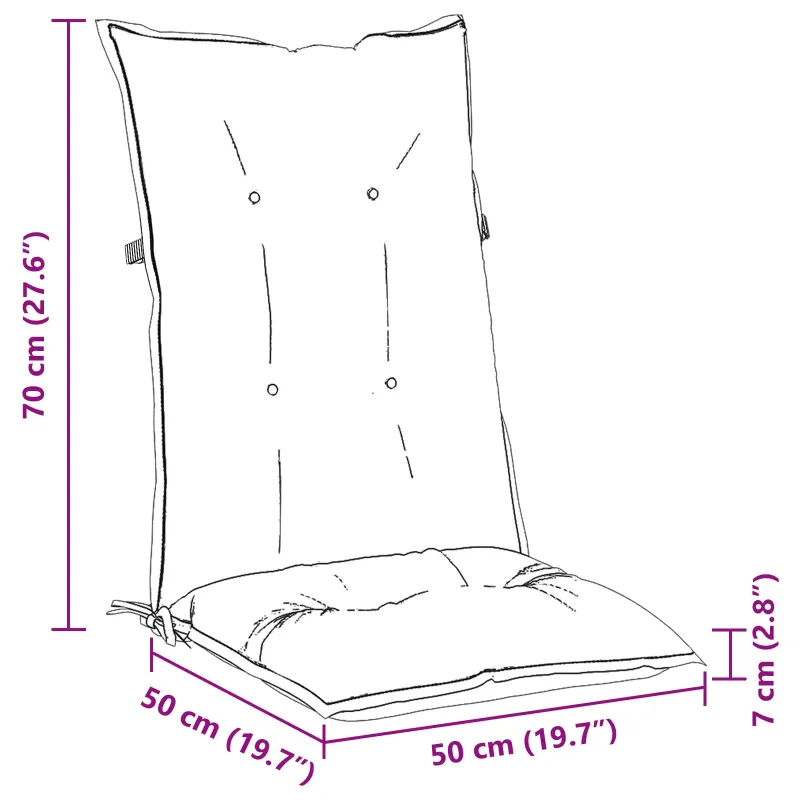 Lauko pagalvė 4 pcs Mėlyna ir balta 120 x 50 x 7 cm Audinys