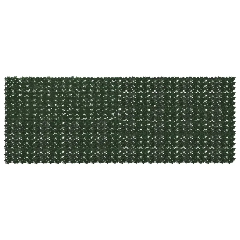 Balkono ekranas su lapais Tamsiai žalia 400 x 150 cm