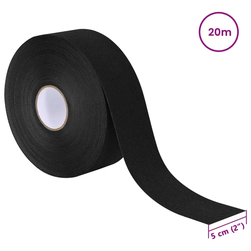 Dirbtinio žolės juosta su klijais Juoda 5 cm x 20 m