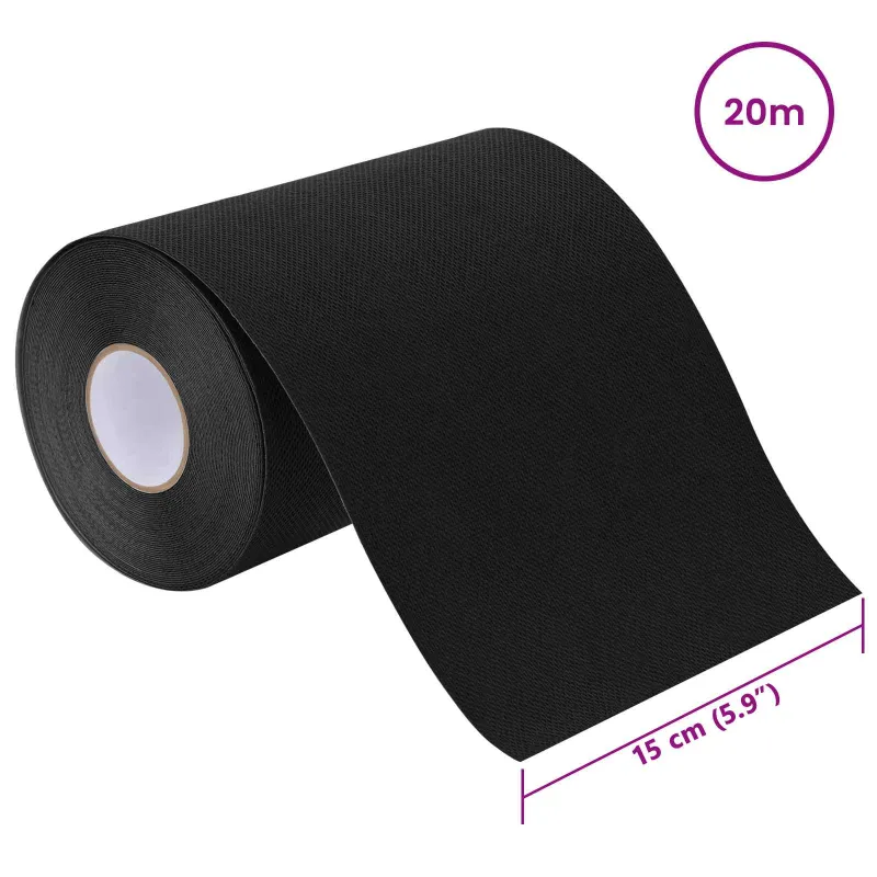 Dirbtinio žolės juosta su klijais Juoda 15 cm x 20 m