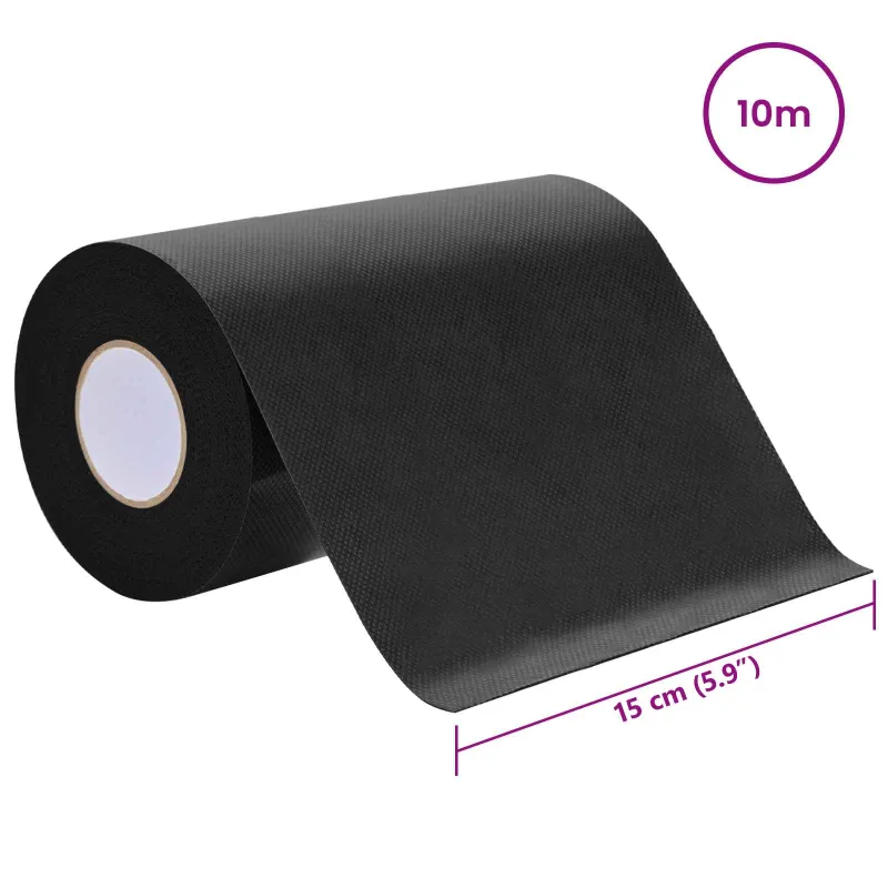 Dirbtinio žolės juosta su klijais Juoda 10 x 0,15 cm