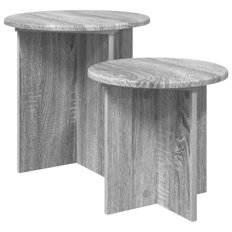 Šoninių staliukų komplektas 2 pcs Pilka sonoma ąžuolo