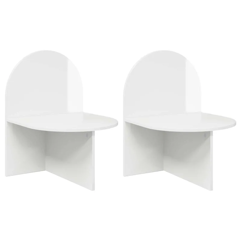 Naktinis staliukas 2 pcs Itin blizgi balta 48 x 49 x 65 cm