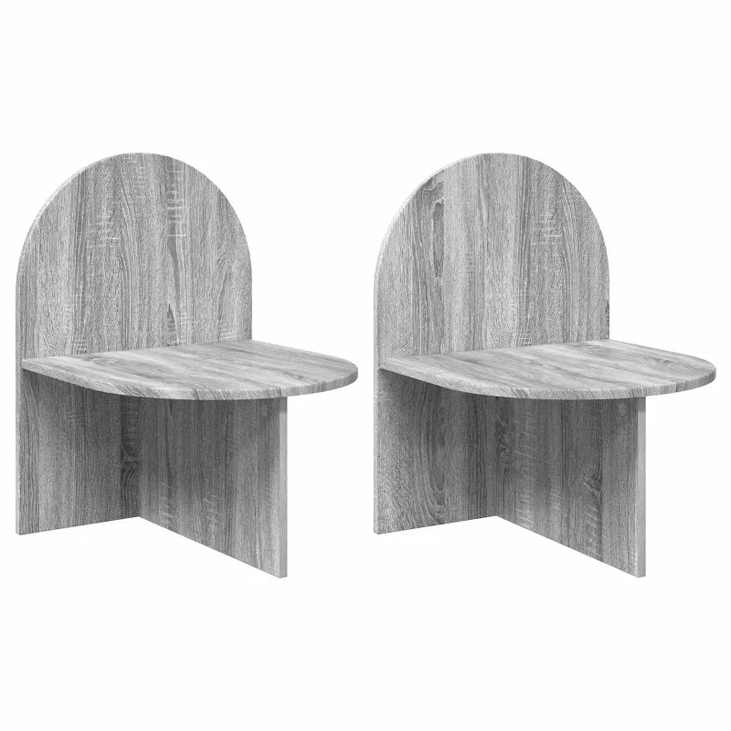 Naktinis staliukas 2 pcs Pilka sonoma ąžuolo 48 x 49 x 65 cm