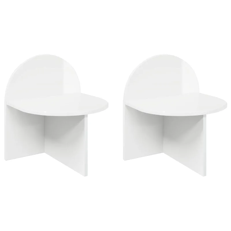 Naktinis staliukas 2 pcs Itin blizgi balta 40 x 35,5 x 45,5 cm