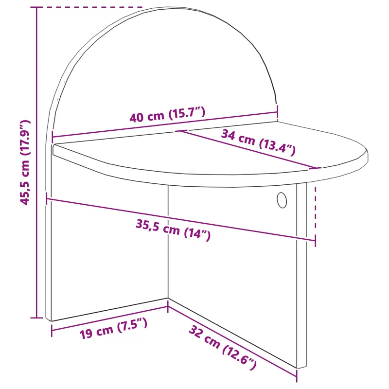 Naktinis staliukas 2 pcs Dūminio ąžuolo 40 x 35,5 x 45,5 cm
