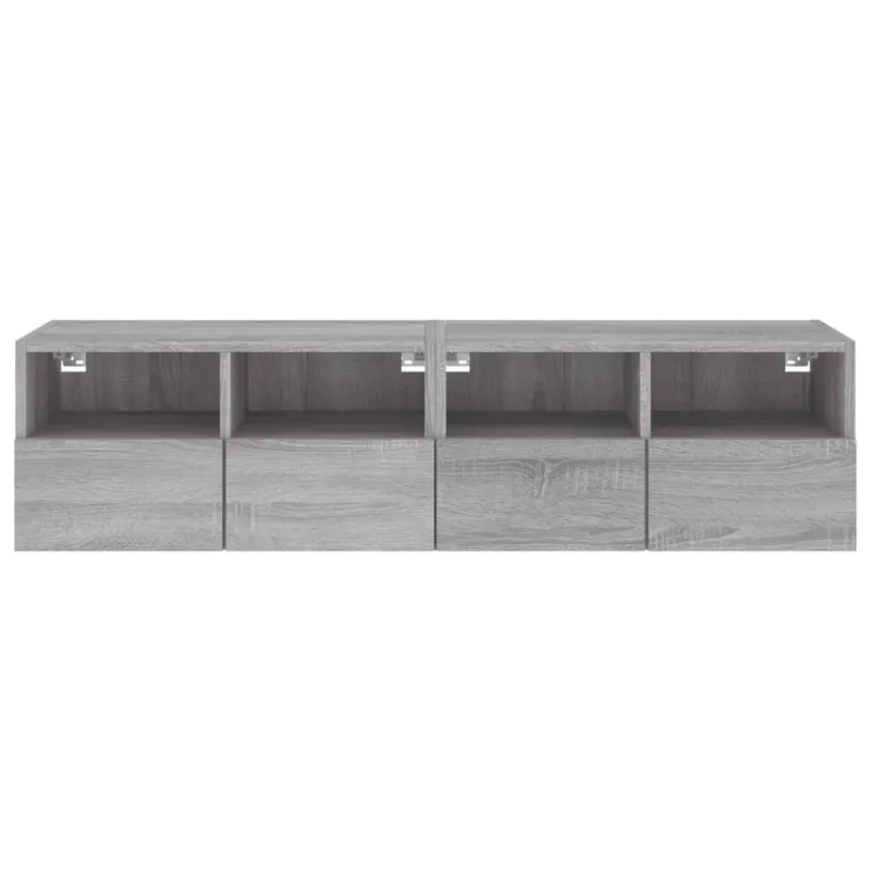 Sieninės TV spintelės, 2vnt., pilkos, 60x30x30cm, mediena