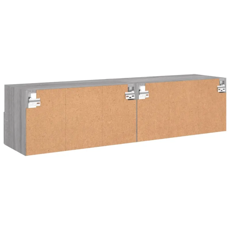 Sieninės TV spintelės, 2vnt., pilkos, 60x30x30cm, mediena